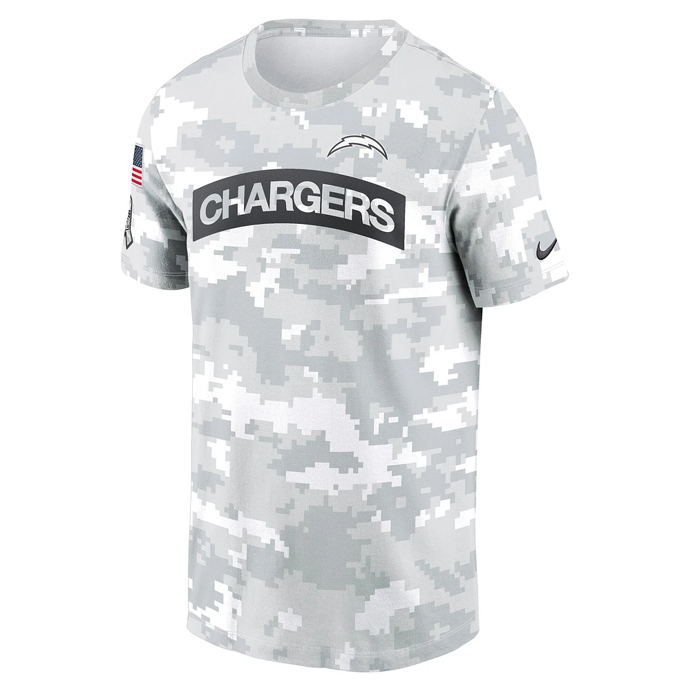 Men's Nike Arctic Camo Los Angeles Chargers 2024 Salute To Service Performance T-Shirt