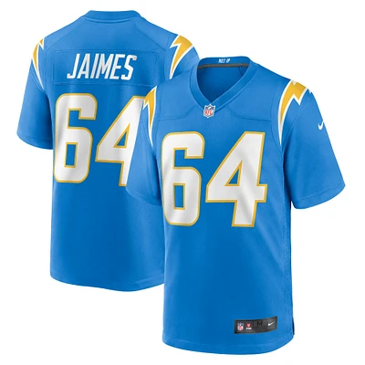 Maillot de match Nike Brenden Jaimes pour hommes, bleu poudre, Los Angeles Chargers