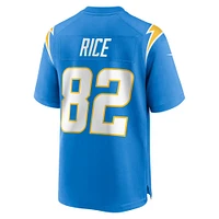 Men's Nike Brenden Rice  Powder Blue Los Angeles Chargers Team Game Jersey