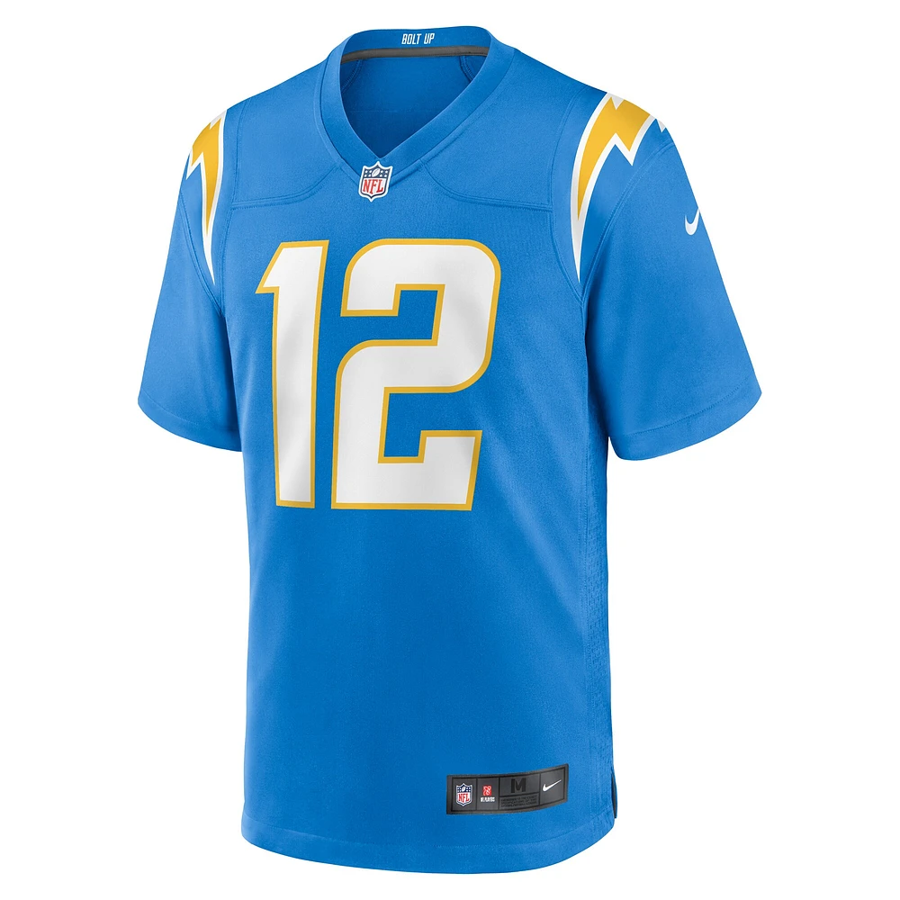 Maillot de match d'équipe Los Angeles Chargers Nike Derius Davis Powder Blue pour homme