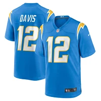 Maillot de match d'équipe Los Angeles Chargers Nike Derius Davis Powder Blue pour homme