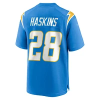 Men's Nike Hassan Haskins  Powder Blue Los Angeles Chargers Team Game Jersey
