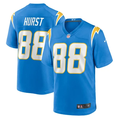 Maillot de match Nike Hayden Hurst des Chargers Los Angeles pour homme, bleu poudre