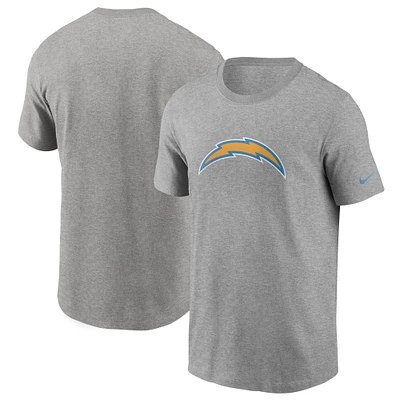 T-shirt à logo principal Los Angeles Chargers Nike pour homme, gris chiné
