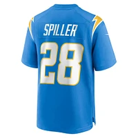 Men's Nike Isaiah Spiller Powder Blue Los Angeles Chargers Game Jersey