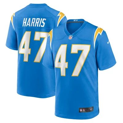 Maillot de match Nike Josh Harris des Chargers Los Angeles pour homme, bleu poudre