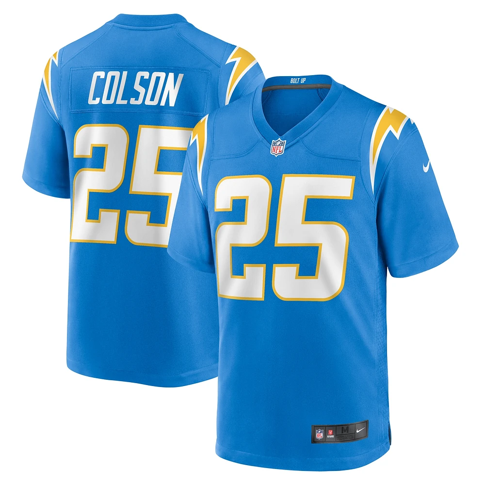 Maillot de match l'équipe des Chargers Los Angeles Nike junior Colson bleu poudré pour homme