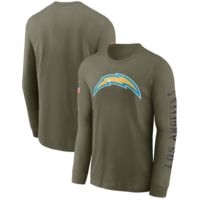 T-shirt à manches longues avec logo de l'équipe Nike Los Angeles Chargers 2022 Salute To Service pour homme