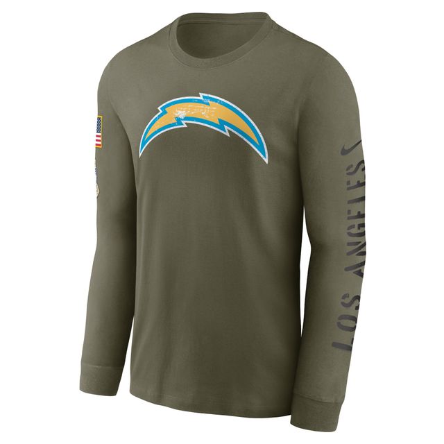 T-shirt à manches longues avec logo de l'équipe Nike Los Angeles Chargers 2022 Salute To Service pour homme