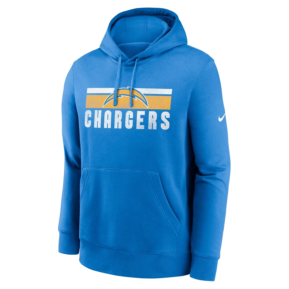 Men's Nike Powder Blue Los Angeles Chargers Club Fleece Pullover Hoodie