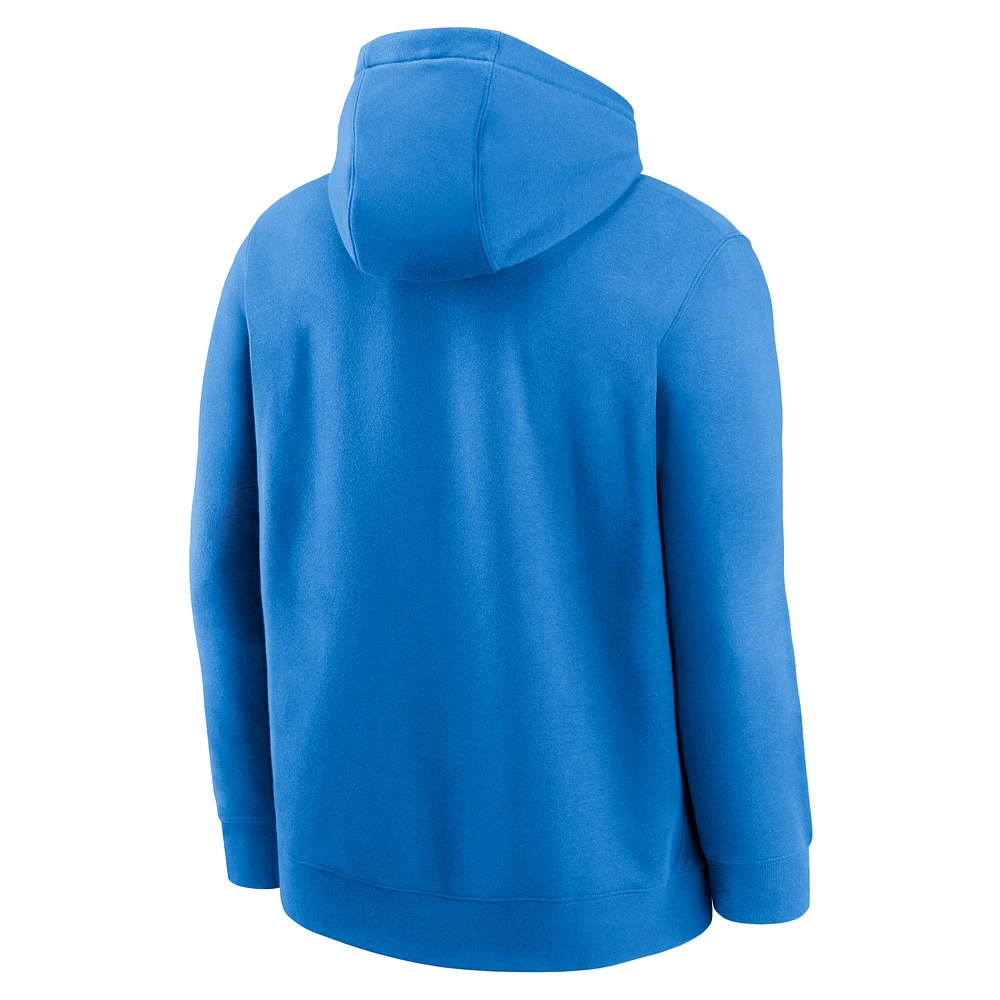Men's Nike Powder Blue Los Angeles Chargers Club Fleece Pullover Hoodie
