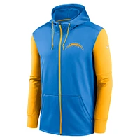 Sweat à capuche entièrement zippé Nike Powder Blue Los Angeles Chargers Performance pour homme