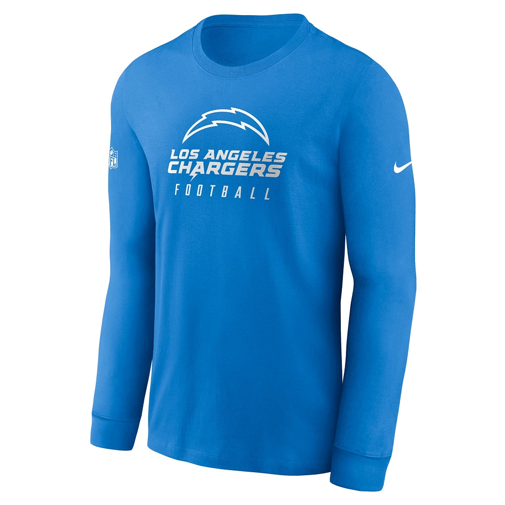 Men's Nike Powder Blue Los Angeles Chargers Sideline Performance Long Sleeve T-Shirt