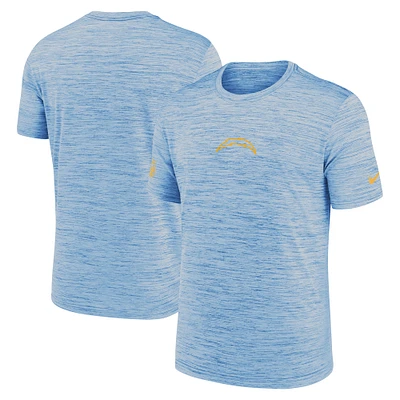 T-shirt Nike Performance Sideline Velocity bleu poudre pour homme des Los Angeles Chargers