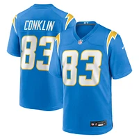 Men's Nike Tyler Conklin  Powder Blue Los Angeles Chargers Team Game Jersey