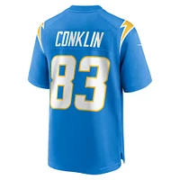 Men's Nike Tyler Conklin  Powder Blue Los Angeles Chargers Team Game Jersey