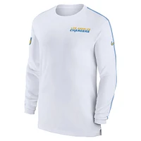Men's Nike White Los Angeles Chargers Sideline Coach UV Performance Long Sleeve T-Shirt