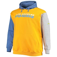 Men's Powder Blue/Gold Los Angeles Chargers Big & Tall Pullover Hoodie