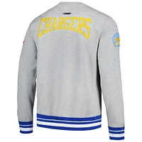 Men's Pro Standard Heather Gray Los Angeles Chargers Crest Emblem Pullover Sweatshirt