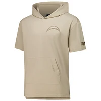 Men's Pro Standard Tan Los Angeles Chargers Neutrals Capsule Short Sleeve Pullover Hoodie