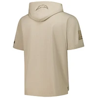 Men's Pro Standard Tan Los Angeles Chargers Neutrals Capsule Short Sleeve Pullover Hoodie