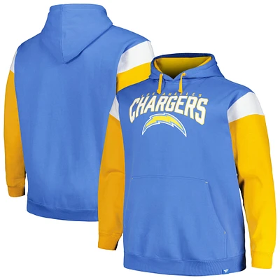 Sweat à capuche pour hommes Profile Powder Blue Los Angeles Chargers Big & Tall Trench Battle
