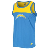Men's Starter Powder Blue/Gold Los Angeles Chargers Team Touchdown Fashion Tank Top