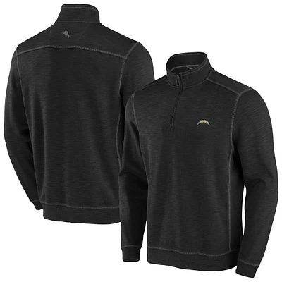 Sweat-shirt à demi-zip Tommy Bahama pour homme Los Angeles Chargers Big & Tall Tobago Bay noir