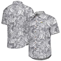 Men's Tommy Bahama Gray Los Angeles Chargers Aqua Lush Full-Button Shirt