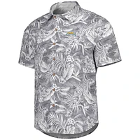 Men's Tommy Bahama Gray Los Angeles Chargers Aqua Lush Full-Button Shirt