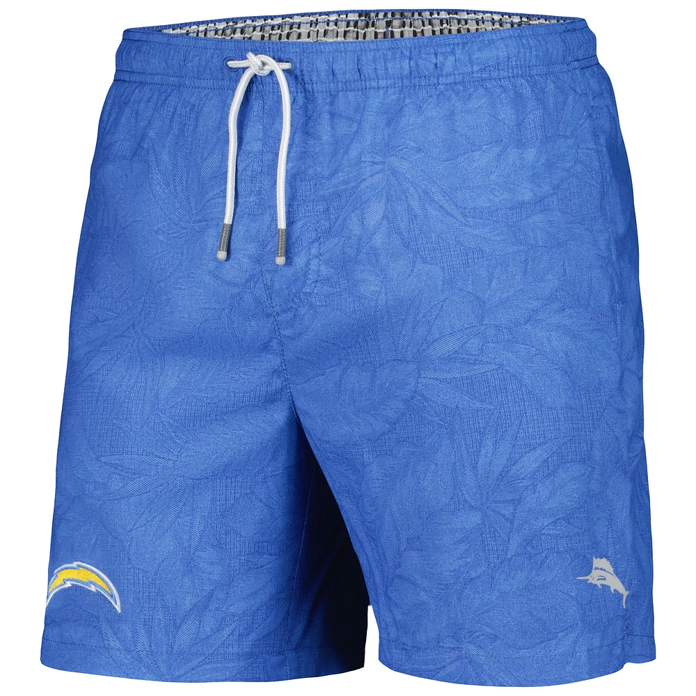 Men's Tommy Bahama Powder Blue Los Angeles Chargers Naples Layered Leaves Swim Shorts