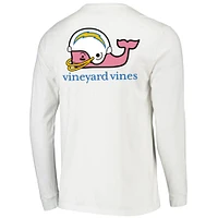 Men's Vineyard Vines White Los Angeles Chargers Whale Helmet Team Long Sleeve T-Shirt