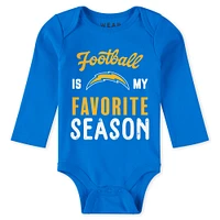 Newborn & Infant WEAR by Erin Andrews Los Angeles Chargers Three-Piece Turn Me Around Bodysuits Pant Set