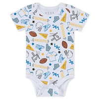 Newborn & Infant WEAR by Erin Andrews Los Angeles Chargers Three-Piece Turn Me Around Bodysuits Pant Set