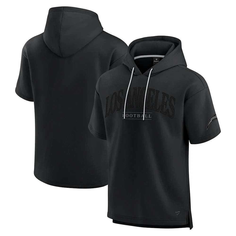 Unisex Fanatics Black Los Angeles Chargers Elements Ready Short Sleeve Pullover Hoodie