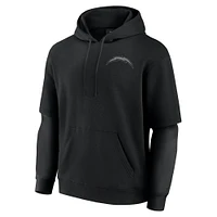 Unisex Fanatics  Black Los Angeles Chargers Sleek Elements Pullover Hoodie