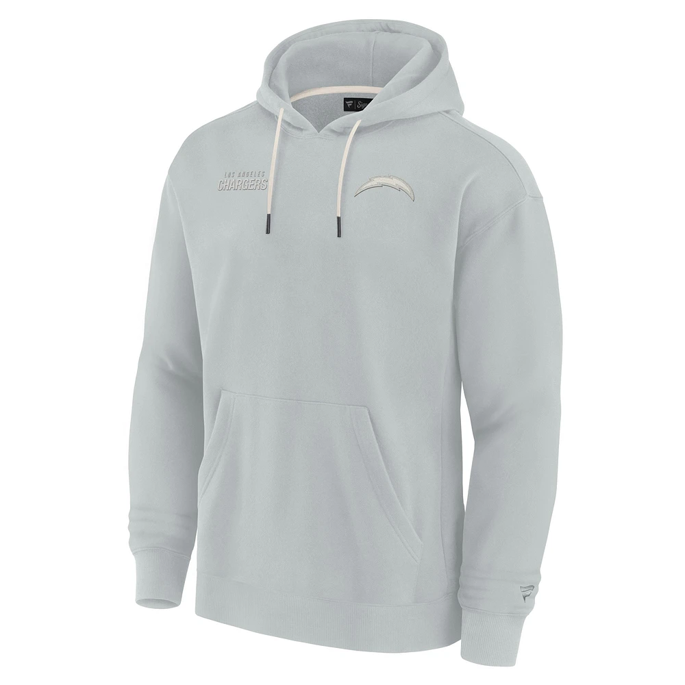 Unisex Fanatics Gray Los Angeles Chargers Elements Super Soft Fleece Pullover Hoodie