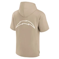 Unisex Fanatics Khaki Los Angeles Chargers Elements Super Soft Fleece Short Sleeve Pullover Hoodie