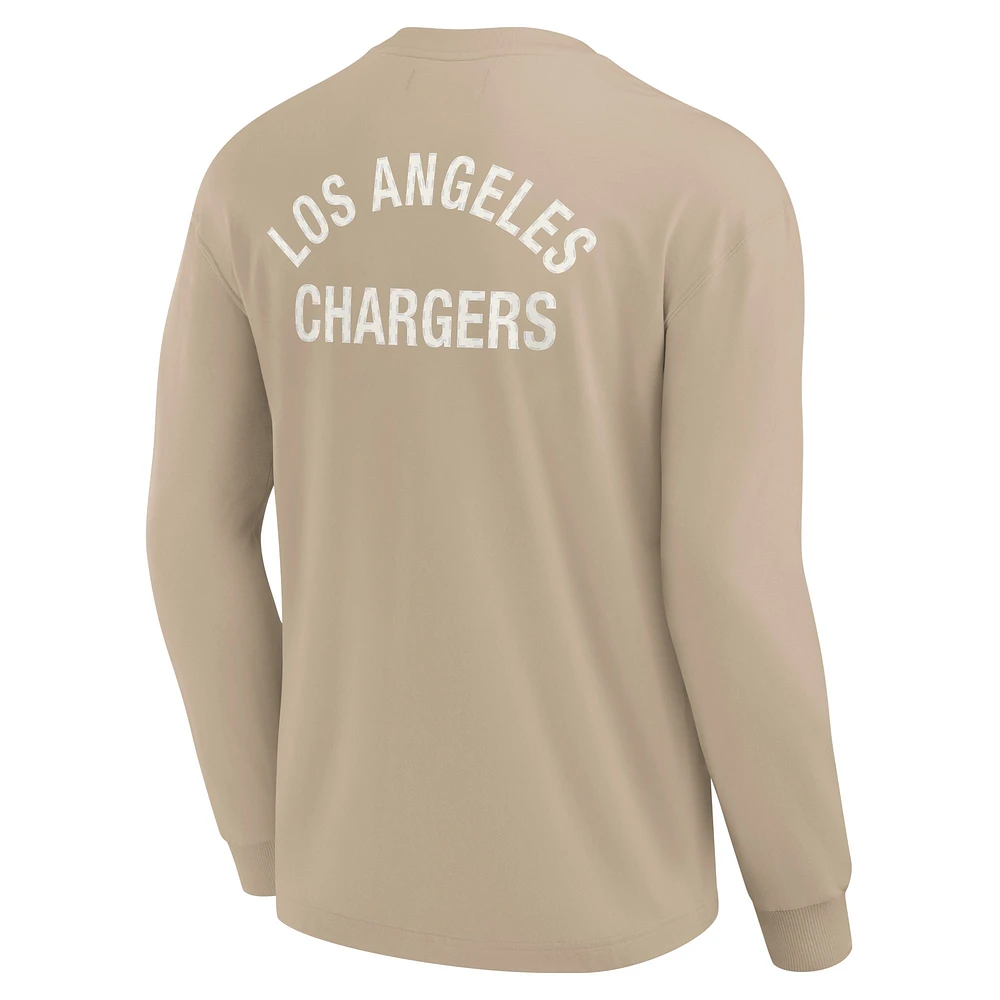Unisex Fanatics Khaki Los Angeles Chargers Elements Super Soft Long Sleeve T-Shirt