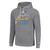 Unisex Homage  Gray Los Angeles Chargers Hyperlocal Raglan Pullover Hoodie
