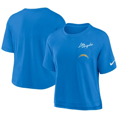 T-shirt Nike Powder Blue Los Angeles Chargers Performance Pocket pour femme