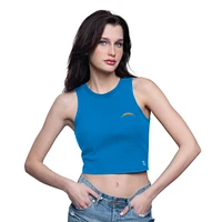 Women's Starter  Powder Blue Los Angeles Chargers Show Up Cropped Tank Top