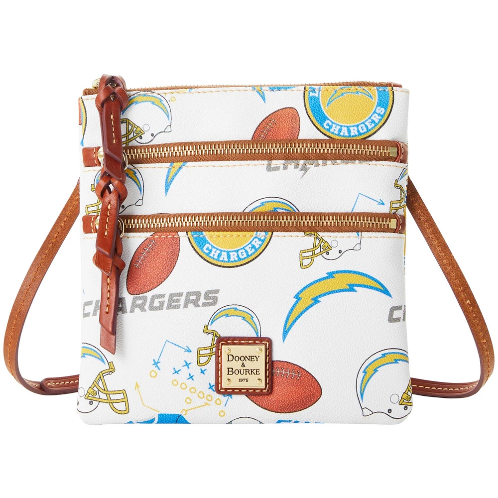 Women's Dooney & Bourke Los Angeles Chargers Triple-Zip Crossbody Bag