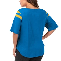 Women's G-III 4Her by Carl Banks Light Blue Los Angeles Chargers Plus Linebacker T-Shirt
