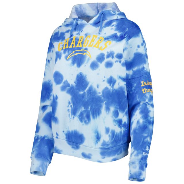 Sweat à capuche en molleton bleu poudré Los Angeles Chargers Cloud Dye pour femme New Era