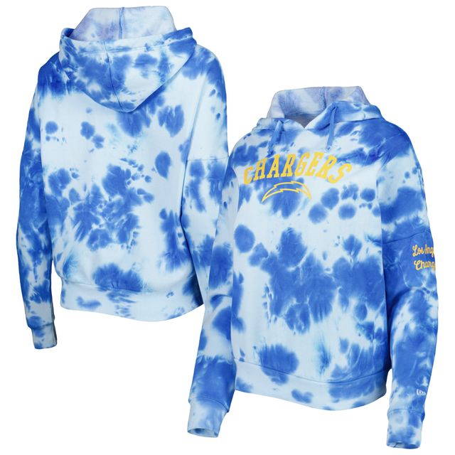 Sweat à capuche en molleton bleu poudré Los Angeles Chargers Cloud Dye pour femme New Era