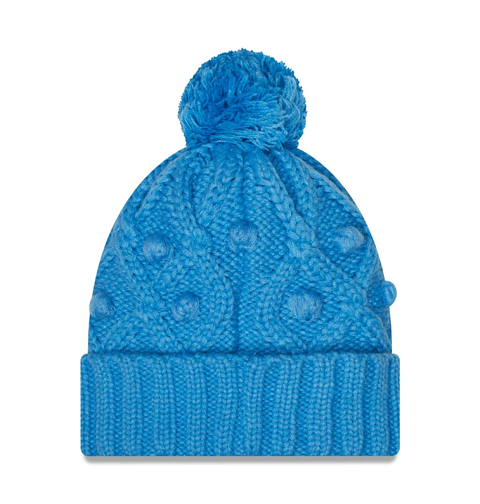 Women's New Era Powder Blue Los Angeles Chargers Toasty Cuffed Knit Hat with Pom