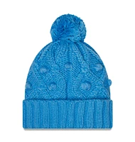 Women's New Era Powder Blue Los Angeles Chargers Toasty Cuffed Knit Hat with Pom
