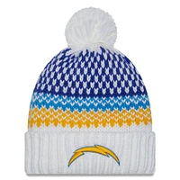 Women's New Era  White Los Angeles Chargers 2023 Sideline Cuffed Knit Hat with Pom