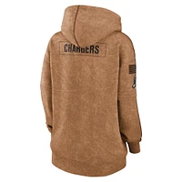 Women's Nike  Brown Los Angeles Chargers Salute To Service Pullover Hoodie